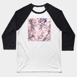 Navy Blue and Pink Marble Baseball T-Shirt